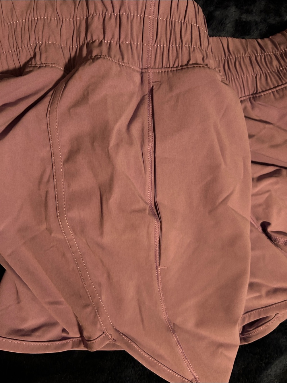 Women's Athletic Shorts in Dusty Rose with Elastic Waistband - Picture 4 of 4